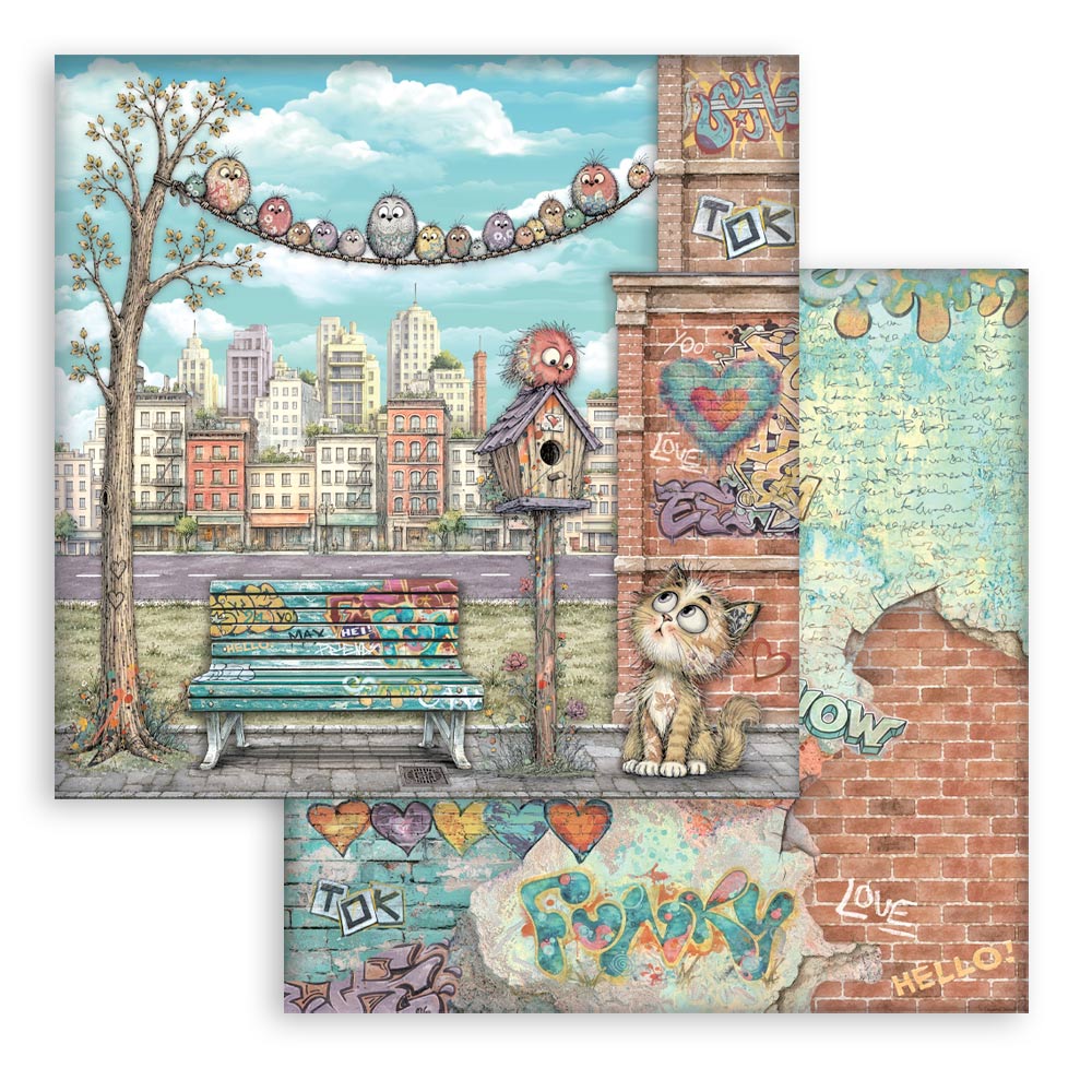 Stamperia Furry Friends 2 12x12 inch (30.5x30.5cm) Double-Sided Paper Pad - 10 Sheets Acid Free