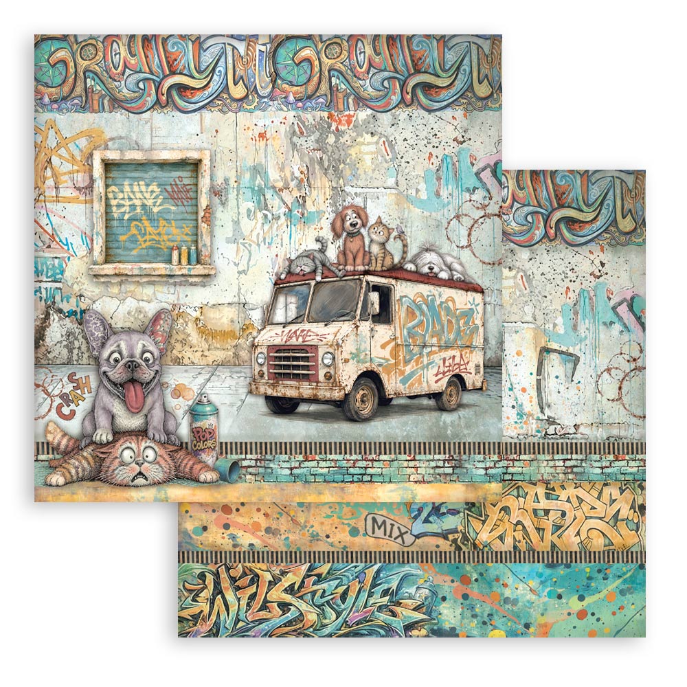 Stamperia Furry Friends 2 12x12 inch (30.5x30.5cm) Double-Sided Paper Pad - 10 Sheets Acid Free