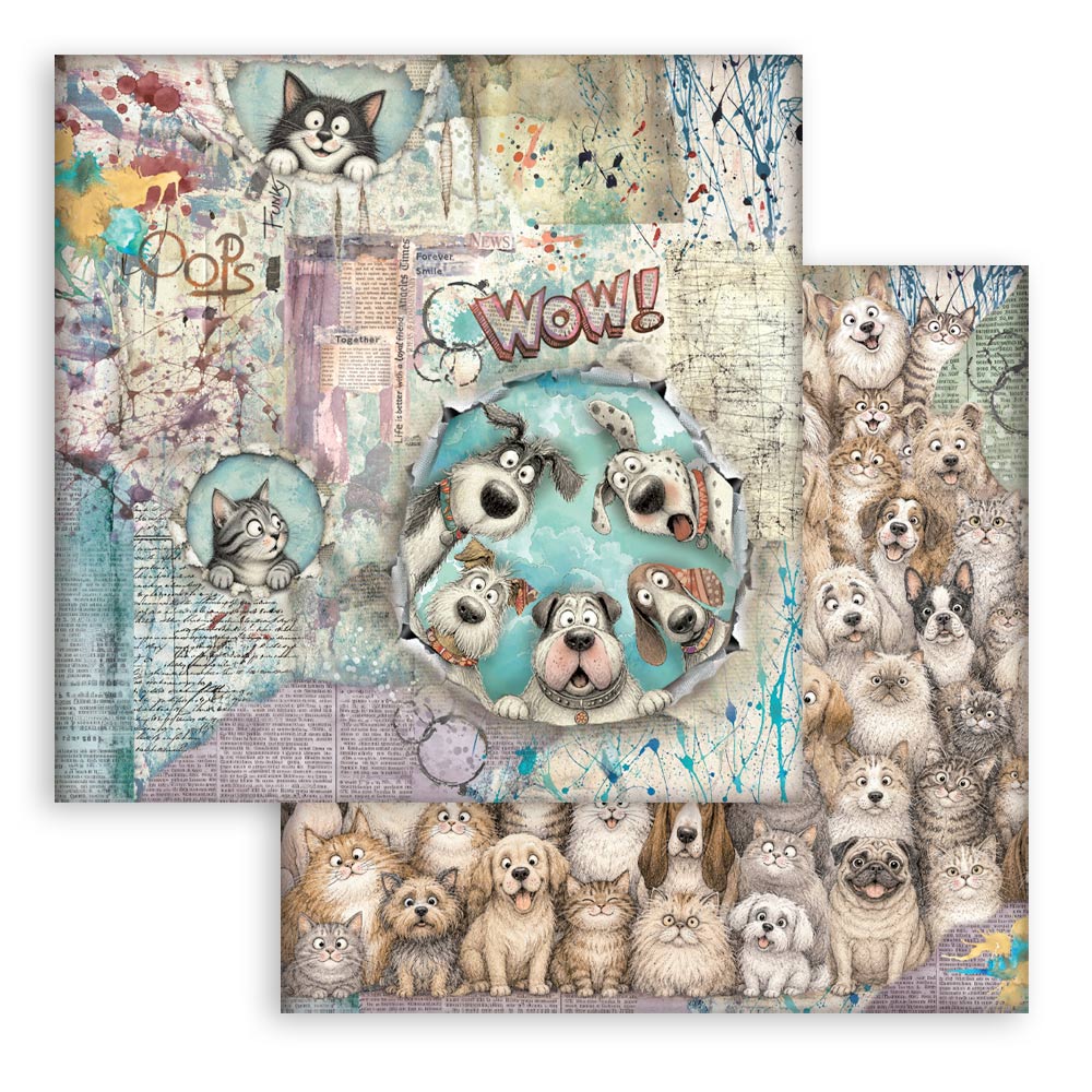 Stamperia Furry Friends 2 12x12 inch (30.5x30.5cm) Double-Sided Paper Pad - 10 Sheets Acid Free