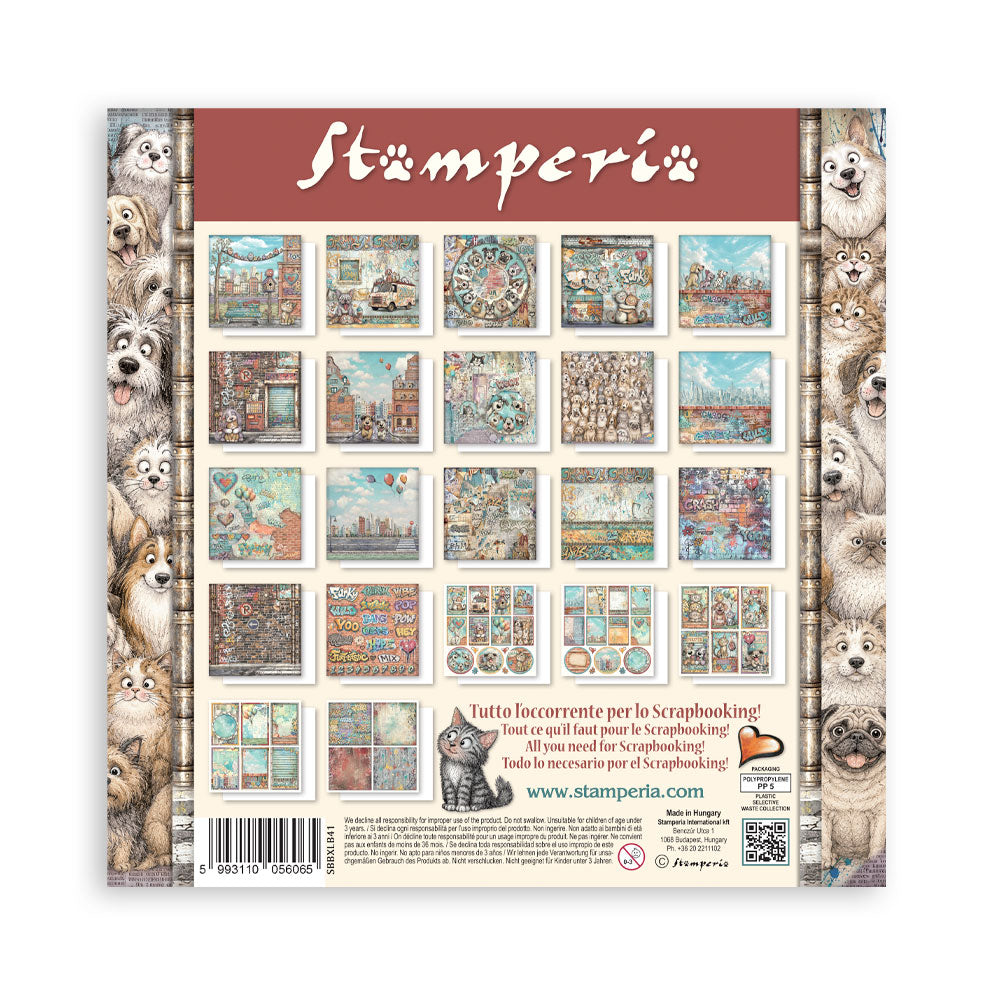 Stamperia Single-Sided Paper Pad 12x12 - Furry Friends 2