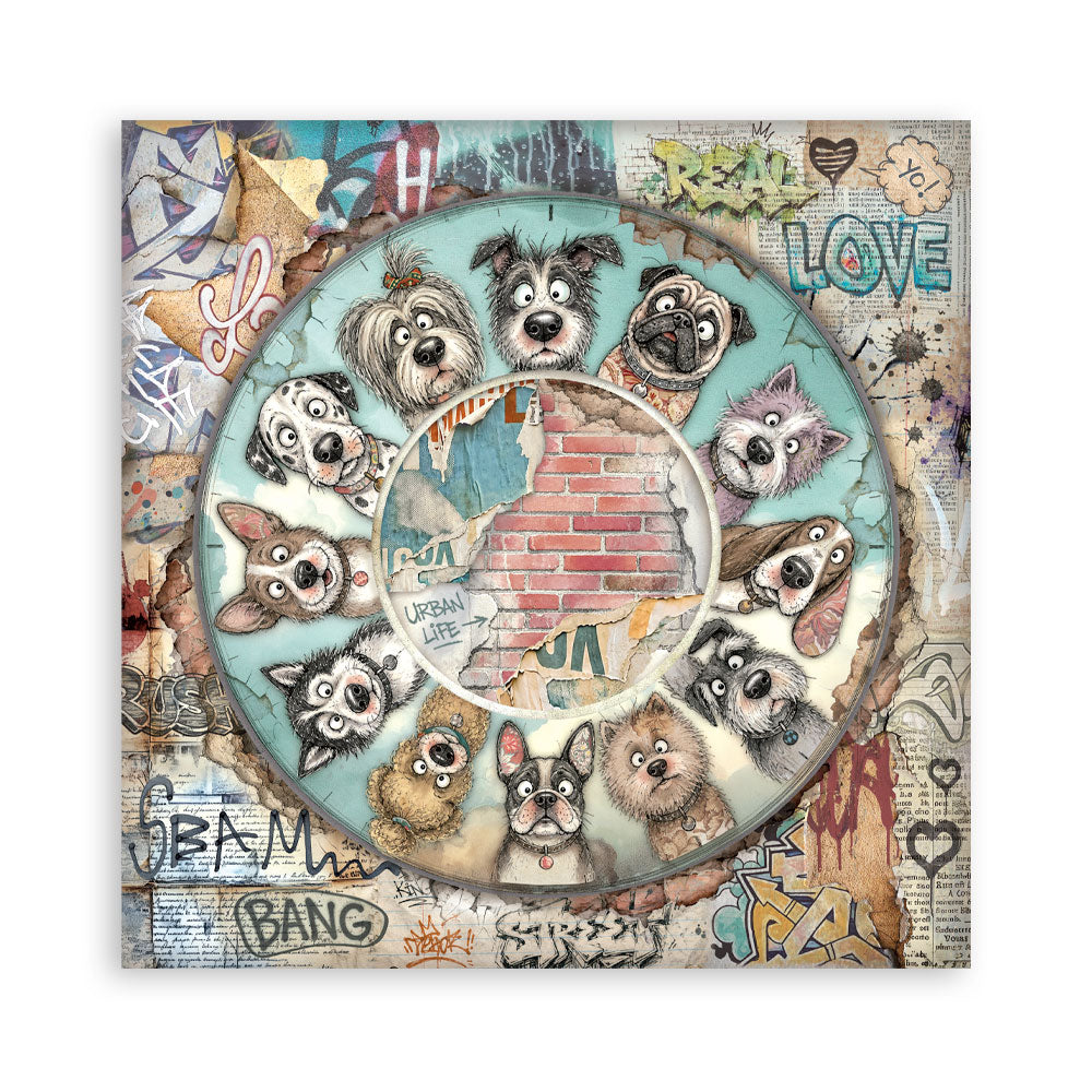 Stamperia Single-Sided Paper Pad 12x12 - Furry Friends 2