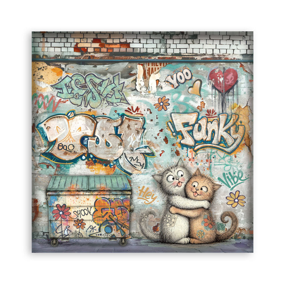 Stamperia Single-Sided Paper Pad 12x12 - Furry Friends 2