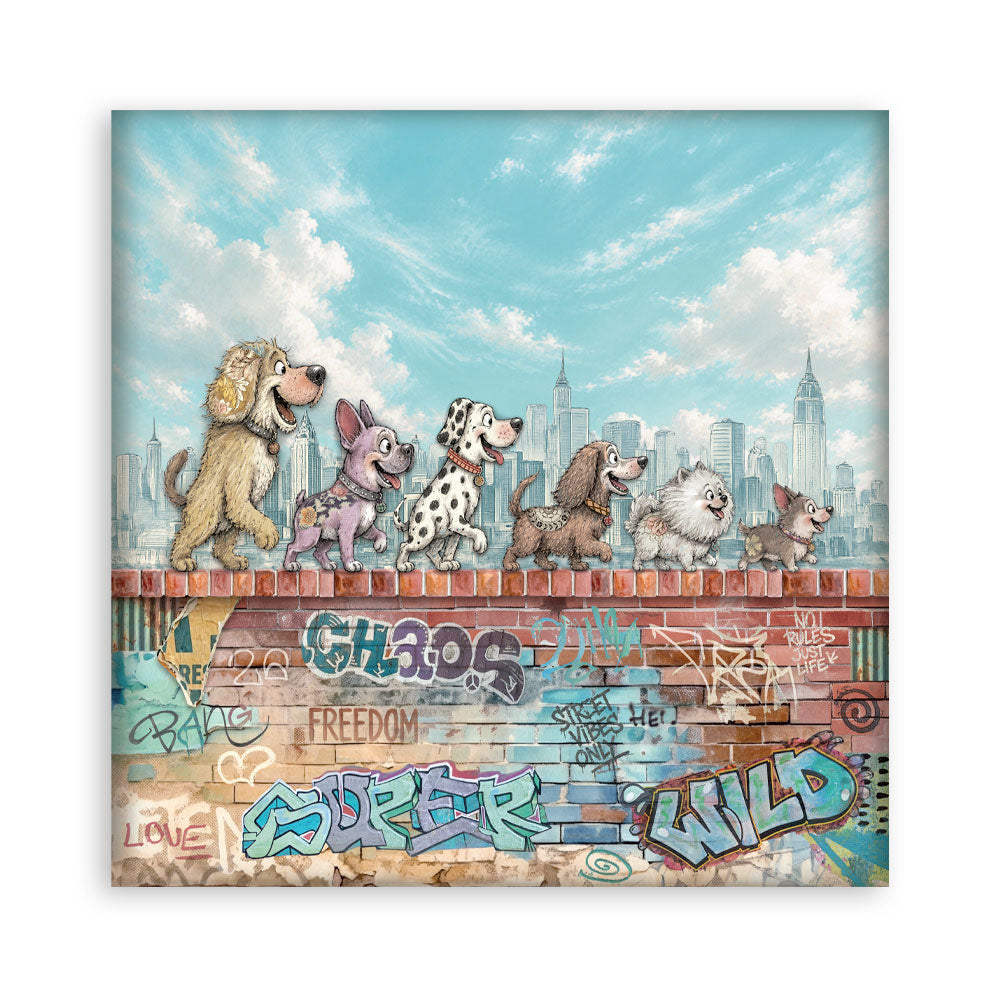 Stamperia Single-Sided Paper Pad 12x12 - Furry Friends 2