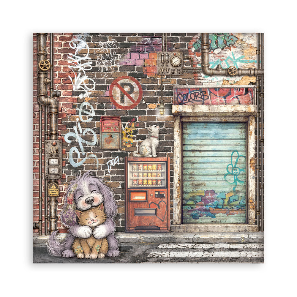 Stamperia Single-Sided Paper Pad 12x12 - Furry Friends 2