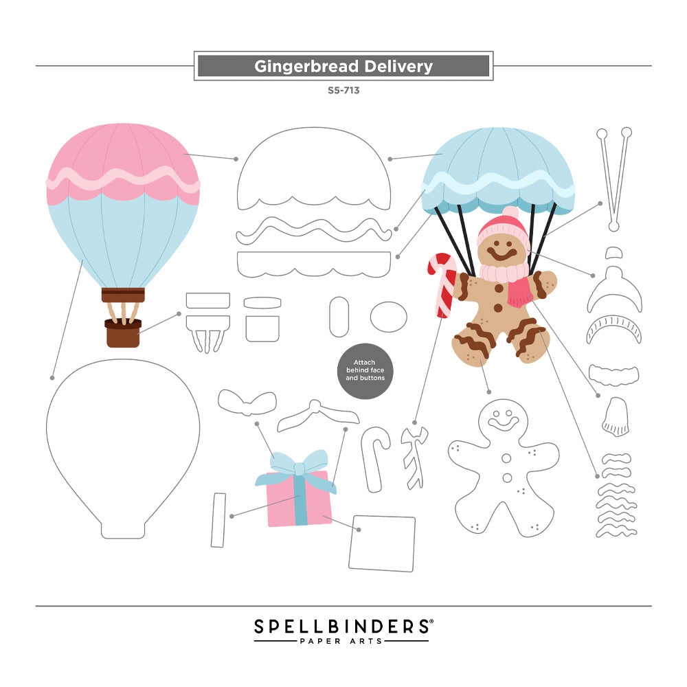 Spellbinders Etched Dies - Stamperia Candy Christmas - Gingerbread Delivery