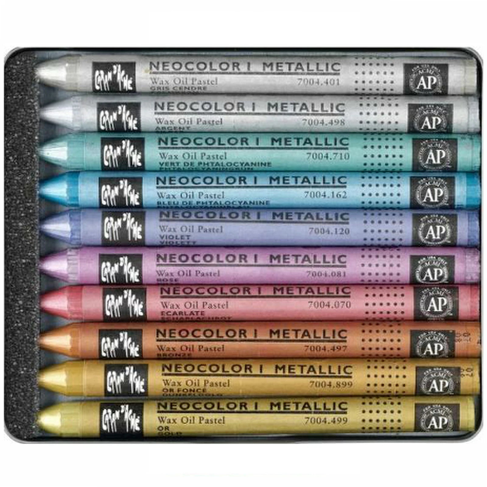 Caran D'Ache NeoColor I Wax Oil Crayon Set - 10 pack Metallic