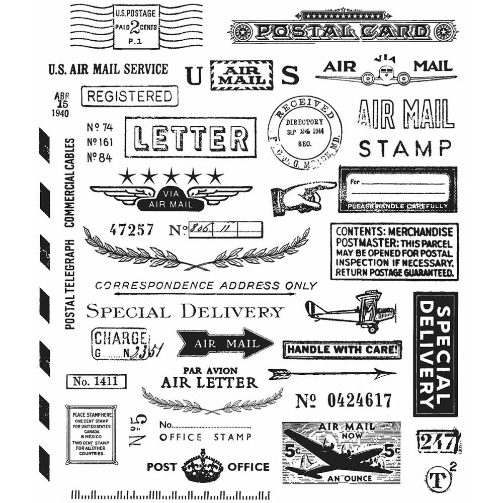 Tim Holtz Cling Stamps - Correspondence