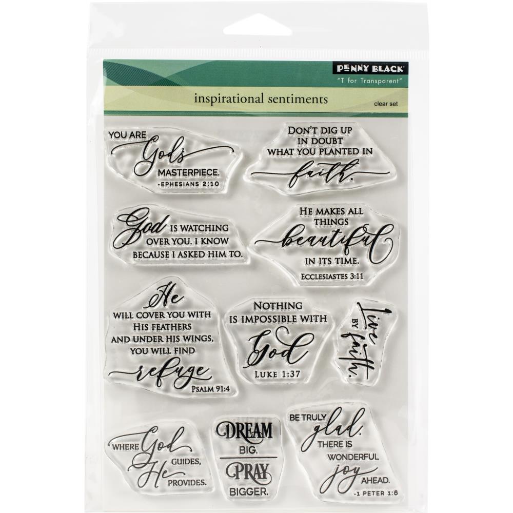 Penny Black Cling Clear Stamps - Inspirational Sentiments