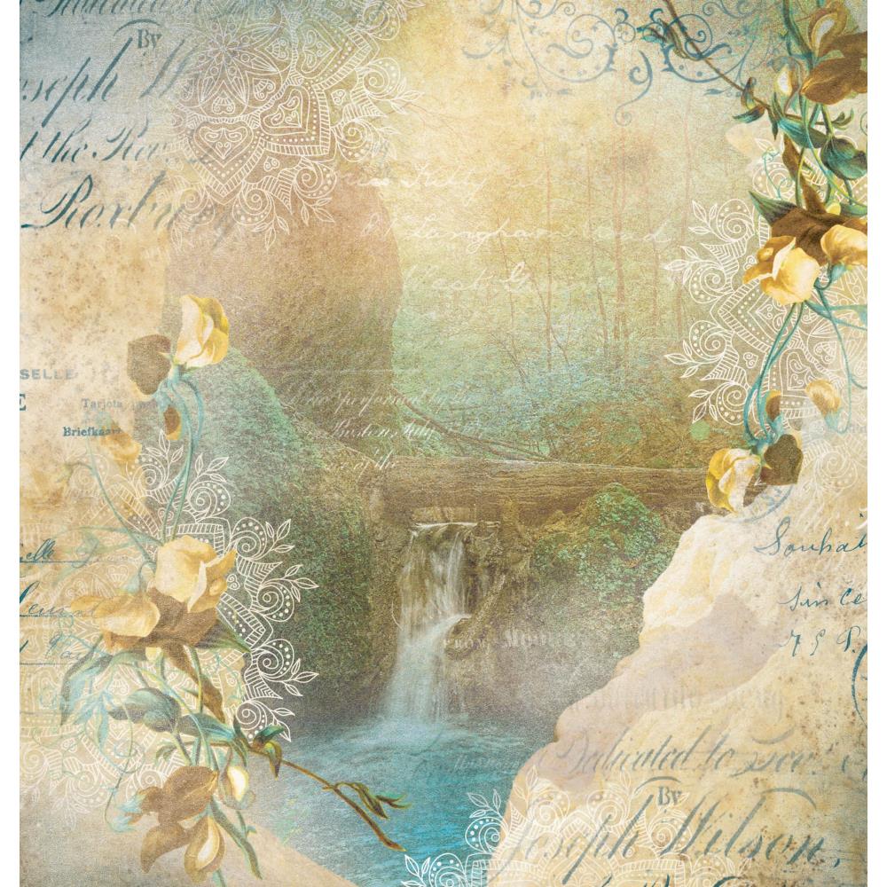Jenine's Mindful Art New Awakening Double-Sided Cardstock - NR. 33, Kingfisher & Waterfall