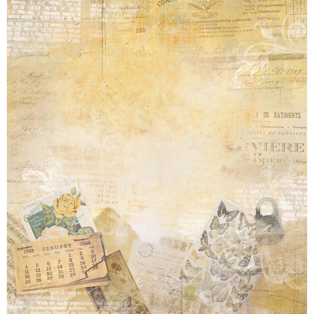 Jenine's Mindful Art New Awakening Double-Sided Cardstock - NR. 34 Bridge & Vintage Notes