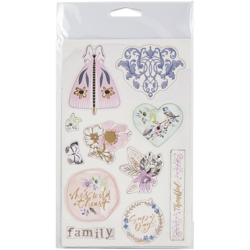 Prima Marketing Chipboard Stickers - Watercolor Floral..