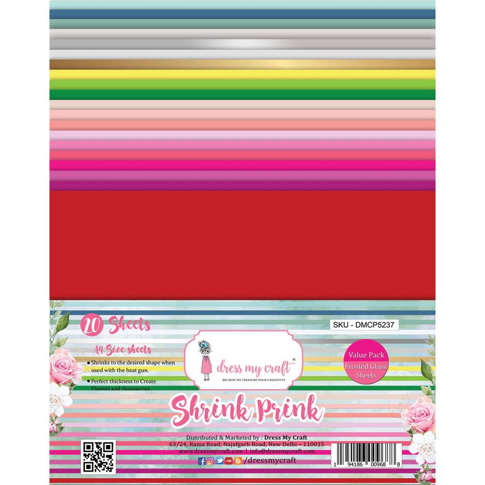 Dress My Craft Shrink Prink Frosted Glass Sheets A4