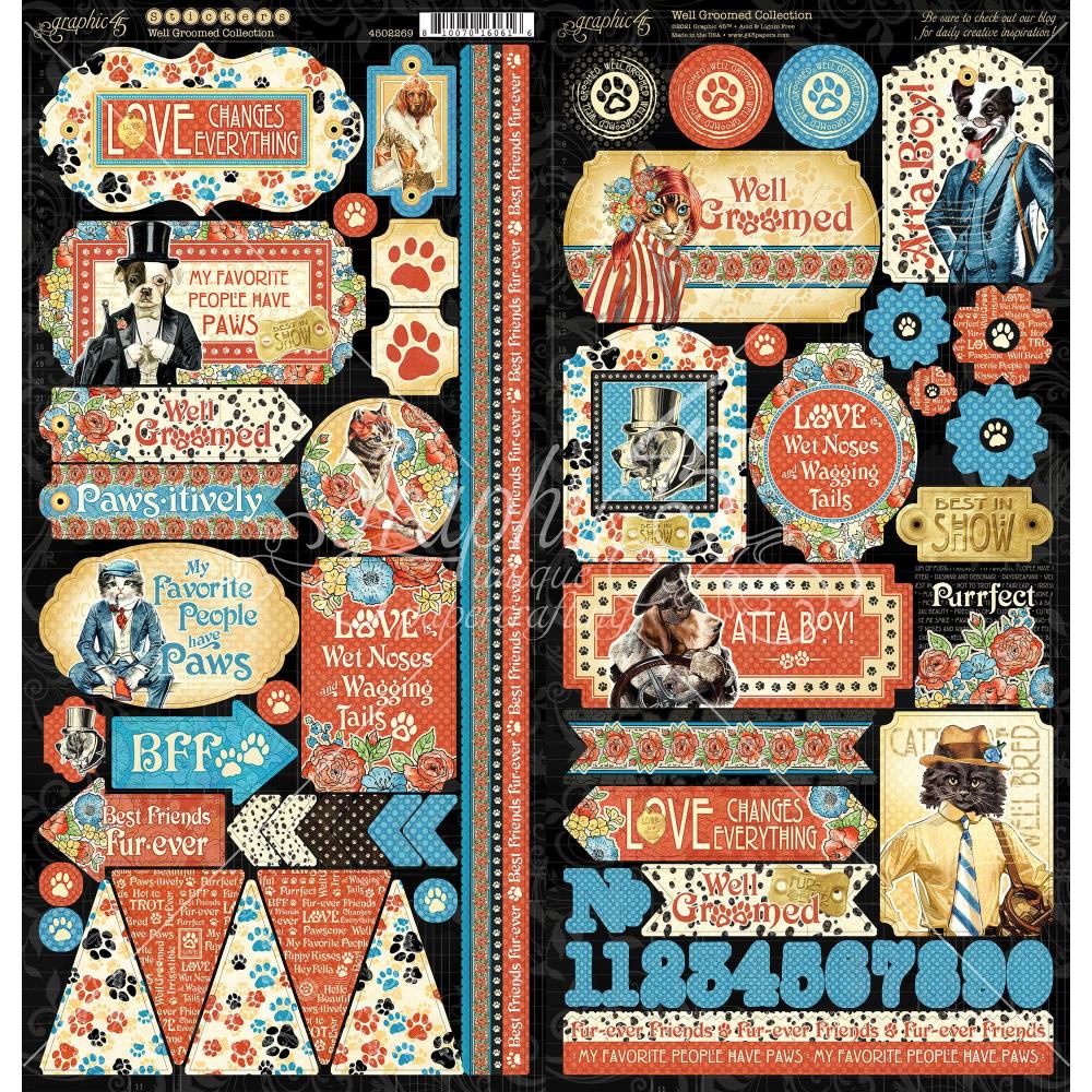Graphic 45 Cardstock Stickers - Well Groomed