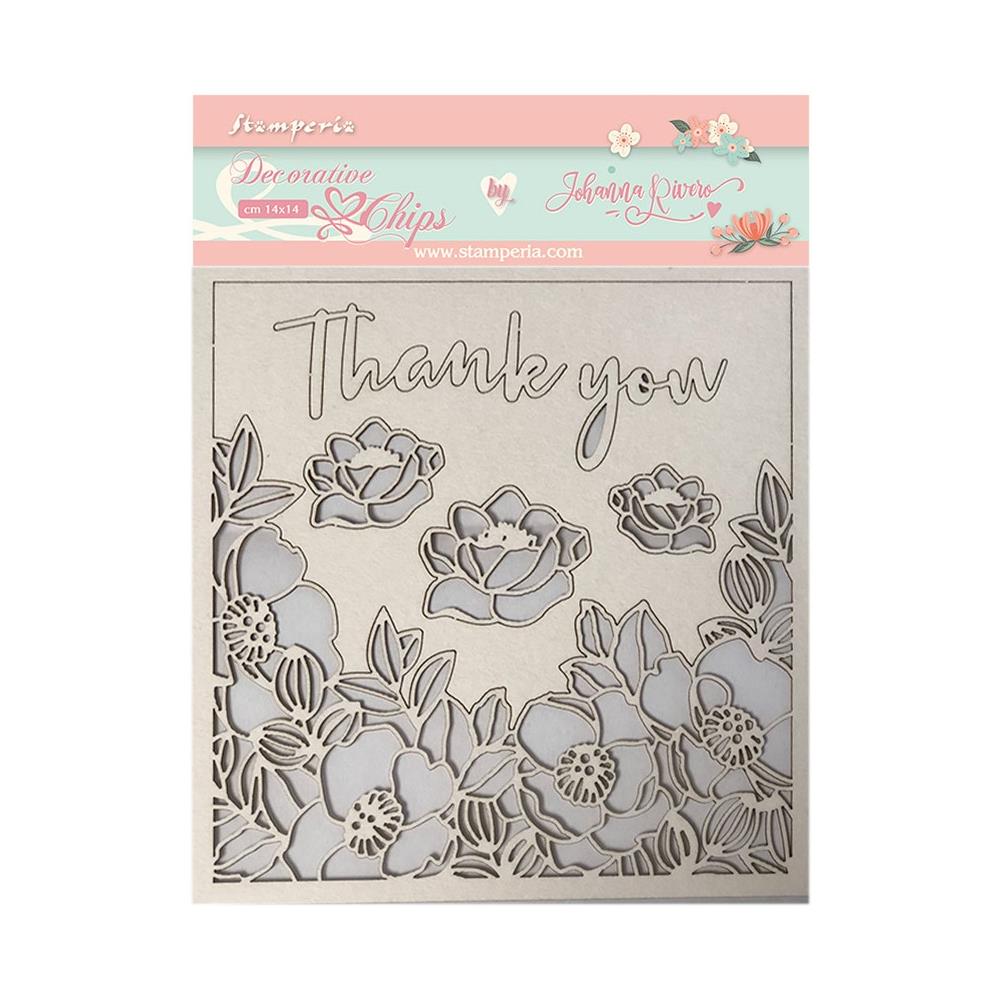 Stamperia Decorative Chips - Thank You. Celebration