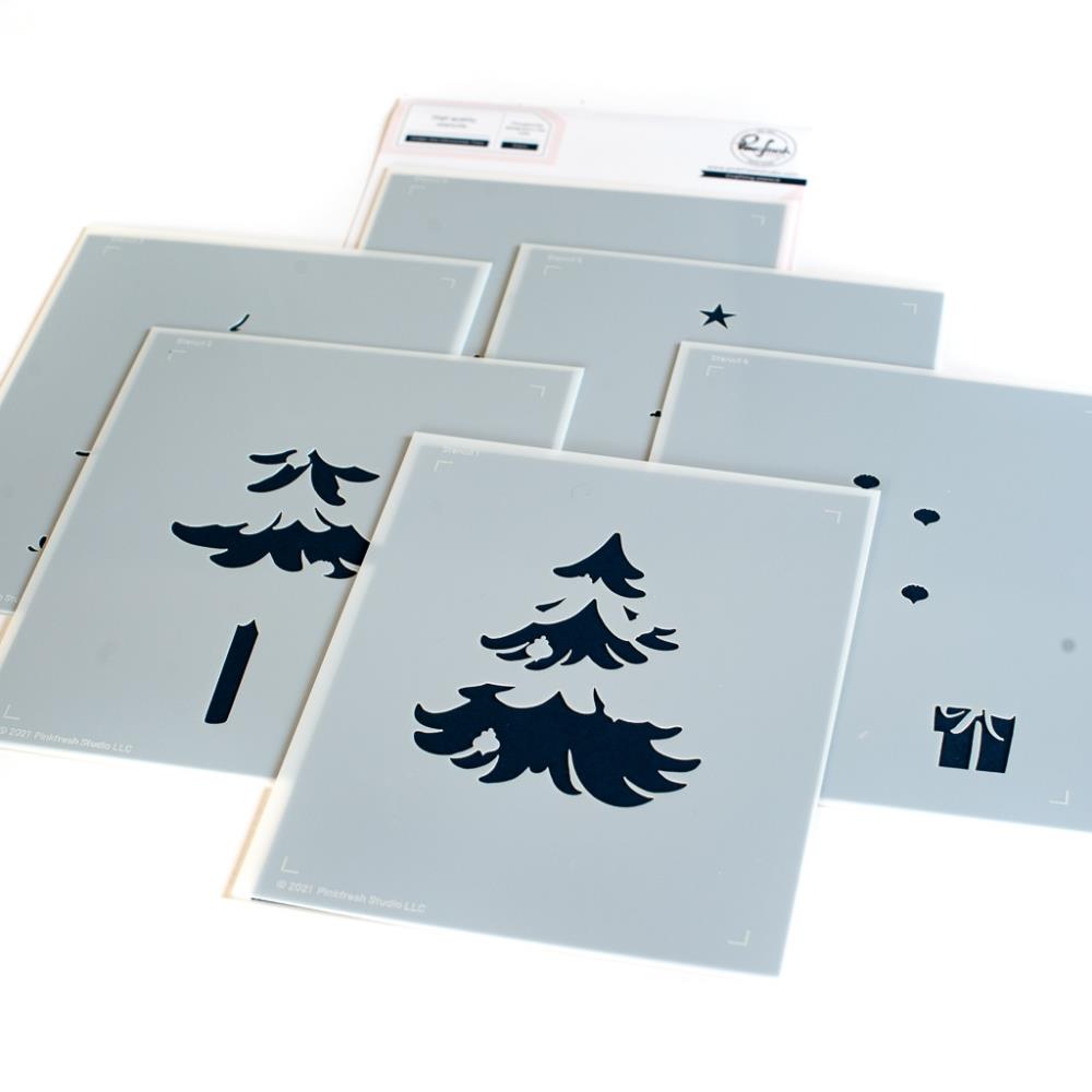 Pinkfresh Studio Stencils - Under The Christmas Tree Layering