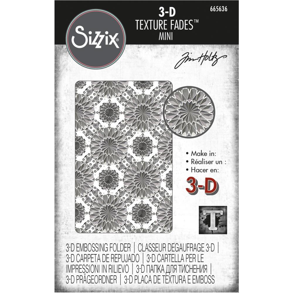 Sizzix 3D Impresslits Embossing Folder By Tim Holtz - Mini Kaleidoscope