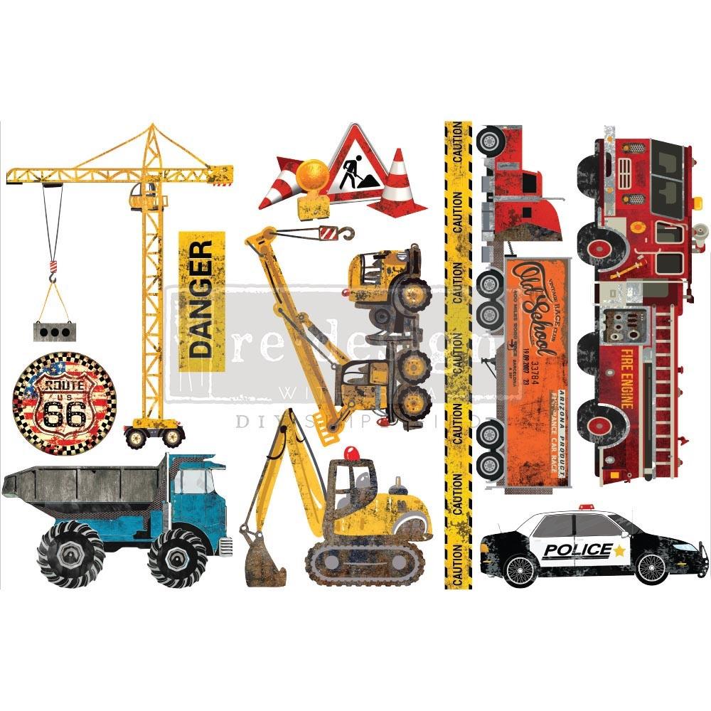 Prima Marketing Re-Design Decor Transfers - Under Construction