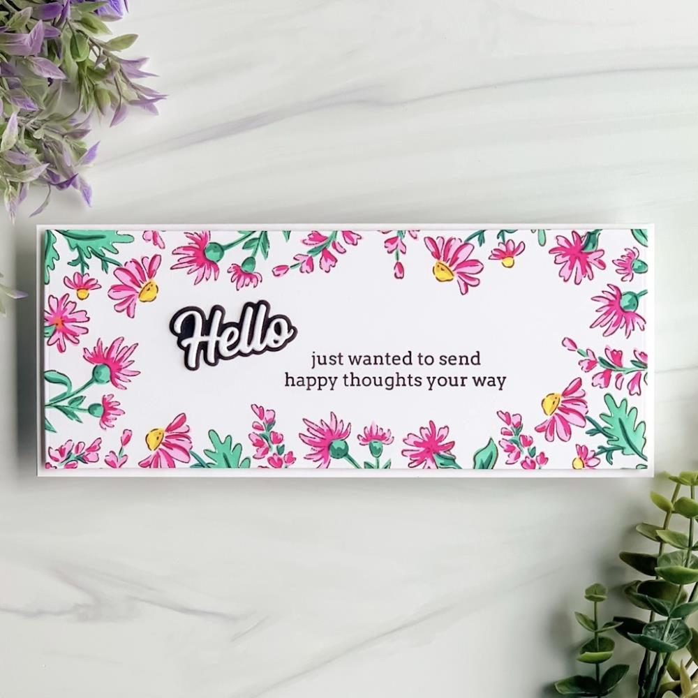 Pinkfresh Studio Stencils - Daisy Slimline Frame Layering