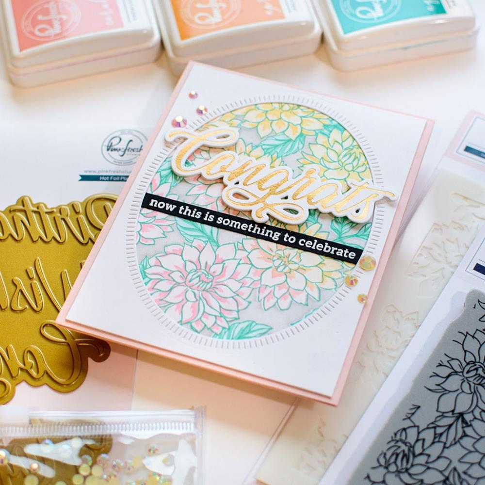 Pinkfresh Studio Hot Foil Plate - Brushed Sentiments