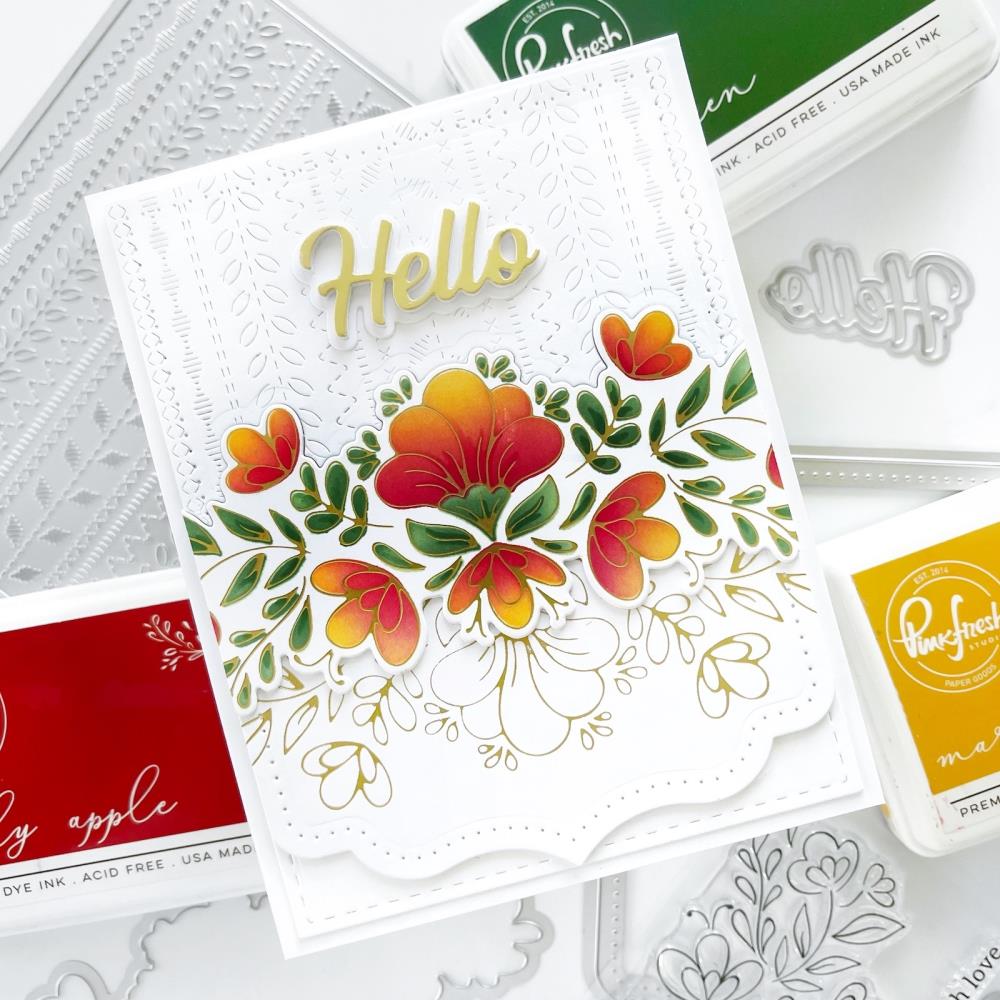 Pinkfresh Studio Stencils - Charming Floral Border Layering