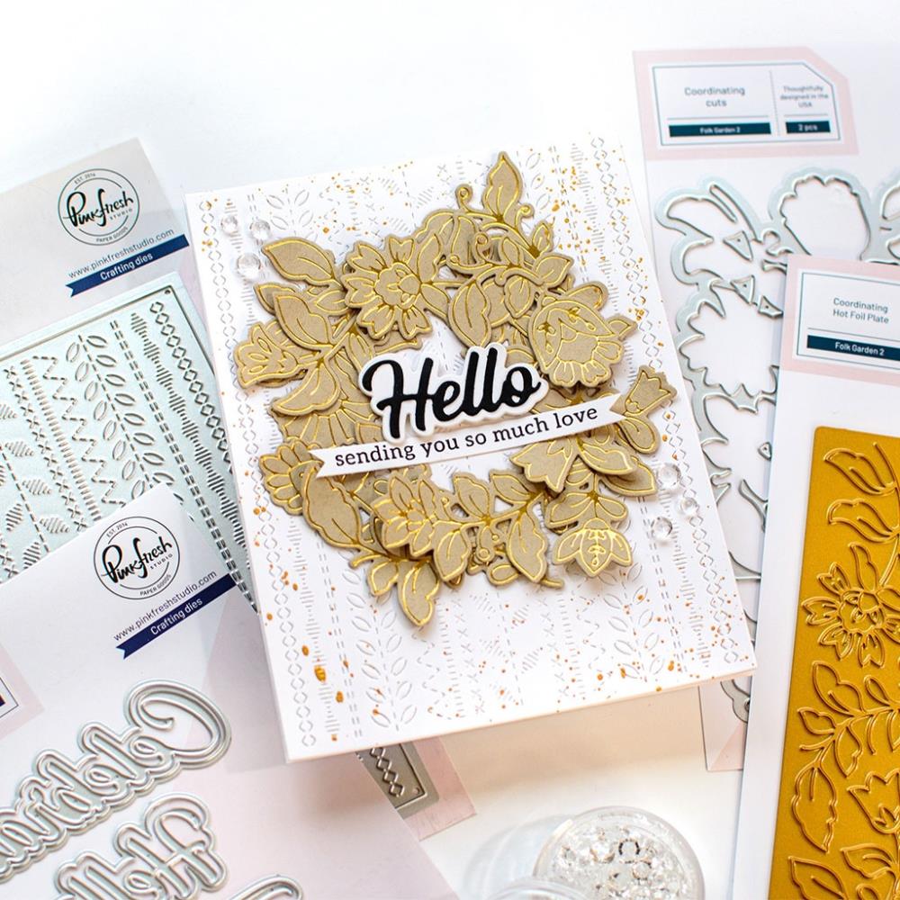Pinkfresh Studio Hot Foil Plate - Folk Garden 2