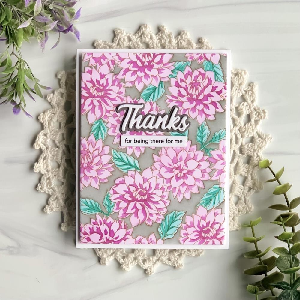 Pinkfresh Studio Stencils - Darling Dahlias Layering
