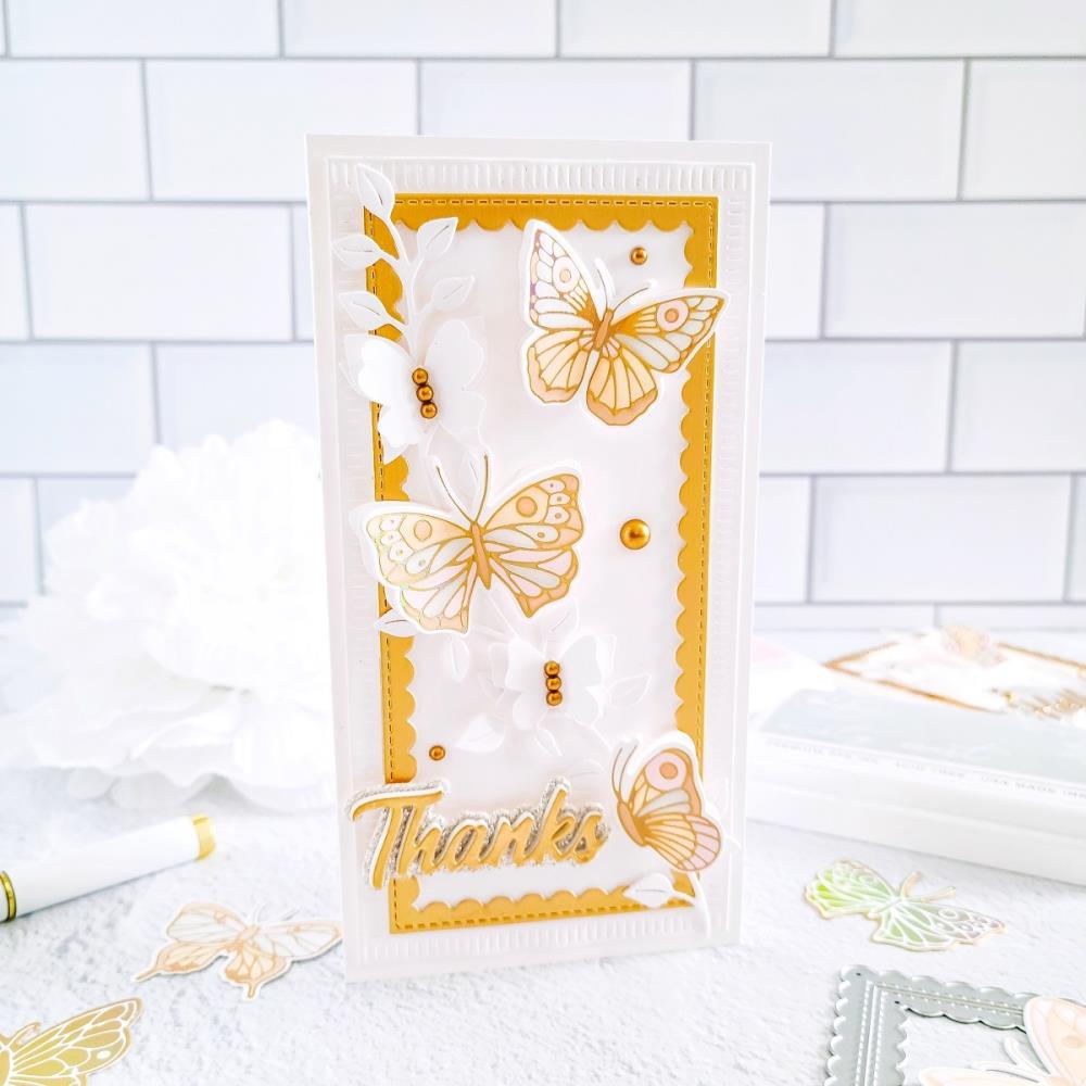 Pinkfresh Studio Die - Blanket Stitch Slimline Rectangles