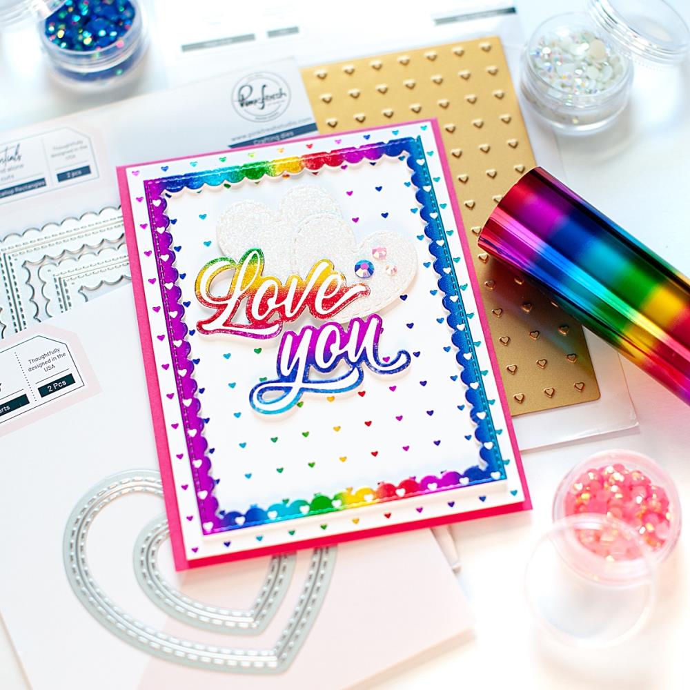 Pinkfresh Studio Hot Foil Plate - Heart Grid