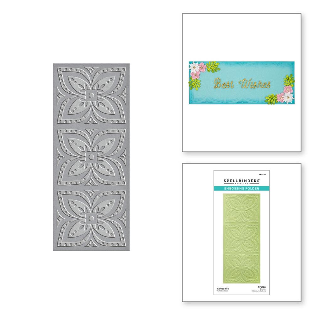 Spellbinders Embossing Folder - Carved Tile - Be Bold