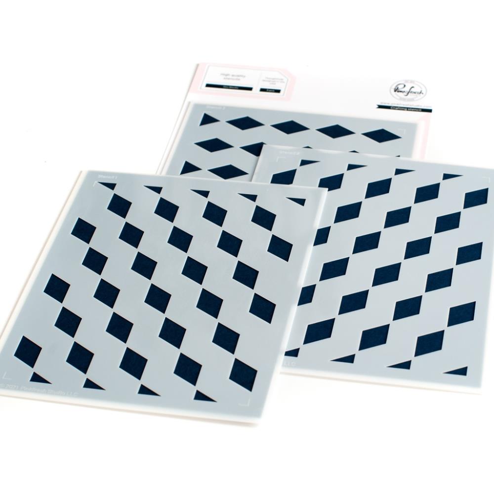 Pinkfresh Studio Stencils - Geo Blocks Layering