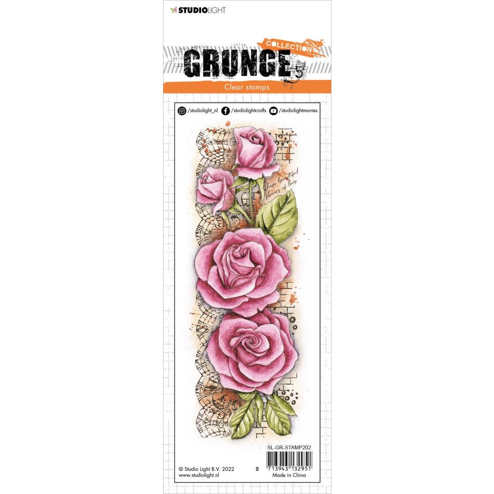 Studio Light Grunge Collection Stamp - Nr. 202. Roses