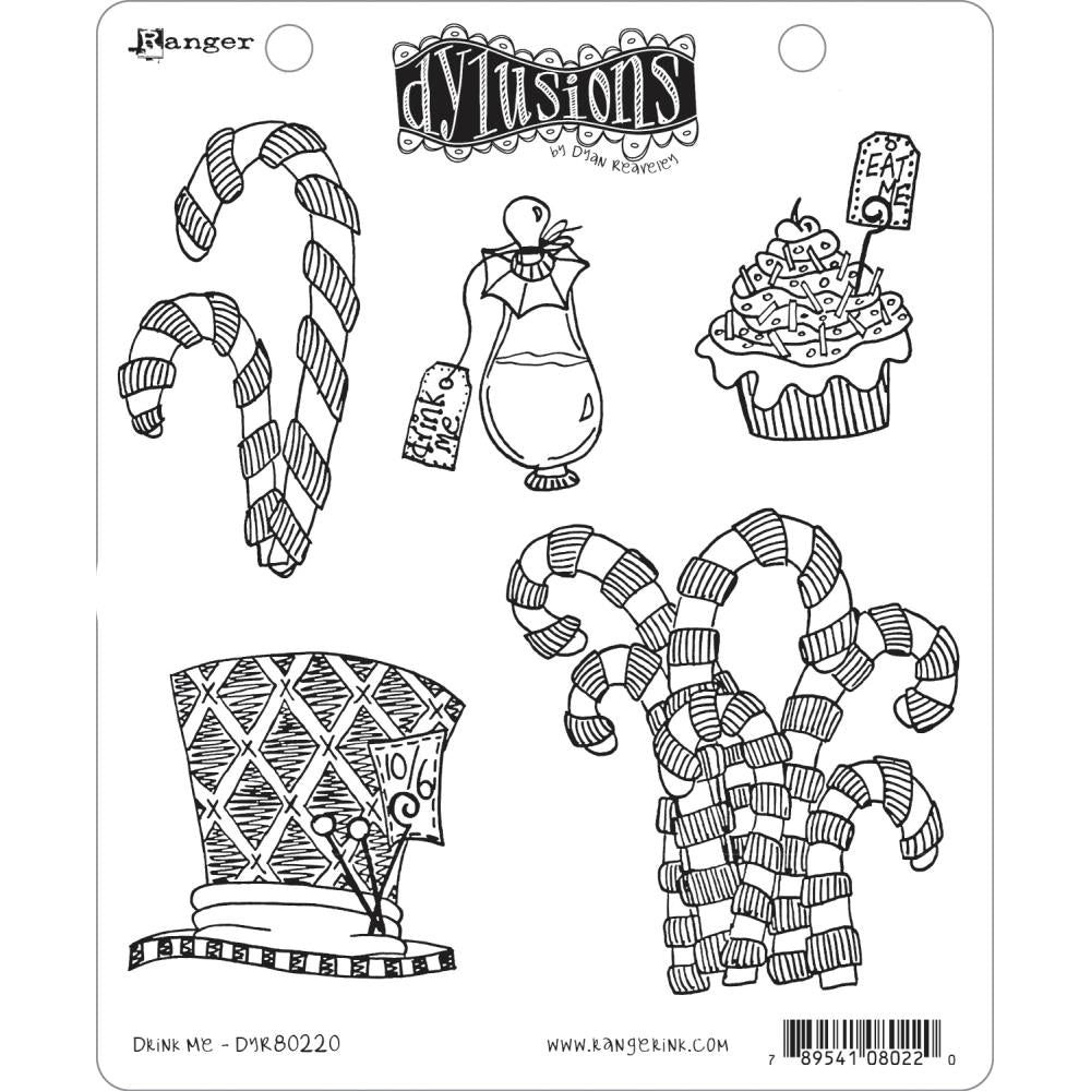 Dyan Reaveley's Dylusions Cling Stamp Collection - Drink Me