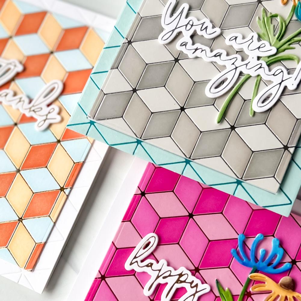 Pinkfresh Studio Stencils - Geo Blocks Layering