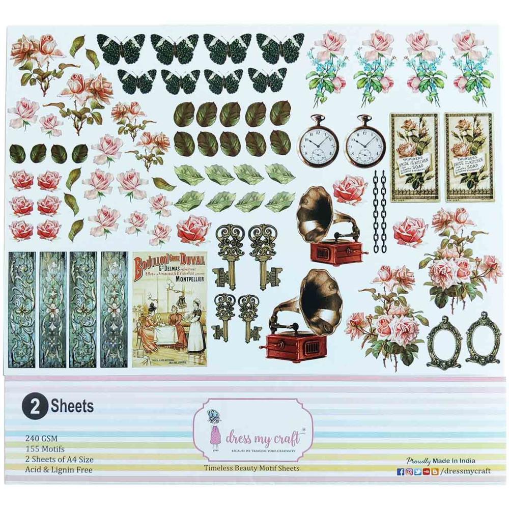Dress My Craft Image Sheet 240gsm A4 -Timeless Beauty