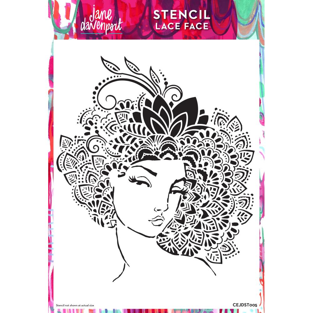 Creative Expressions 8X12 Stencil By Jane Davenport - Lace Face