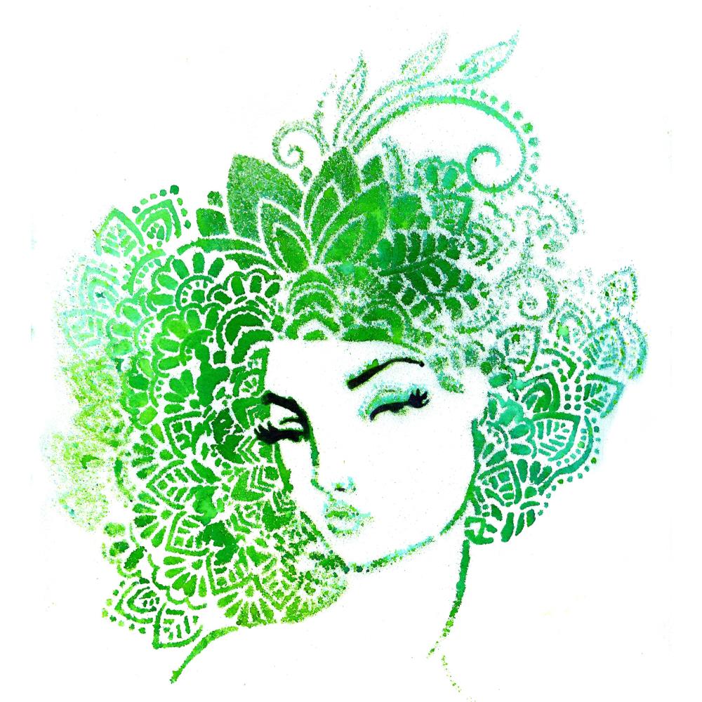 Creative Expressions 8"X12" Stencil By Jane Davenport - Lace Face