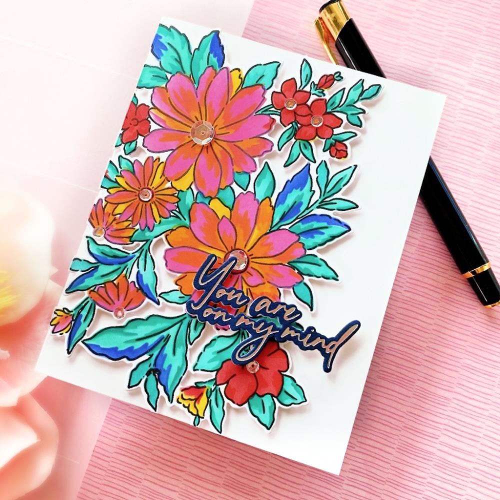 Pinkfresh Studio Clear Stamp Set - Modern Script Sentiments