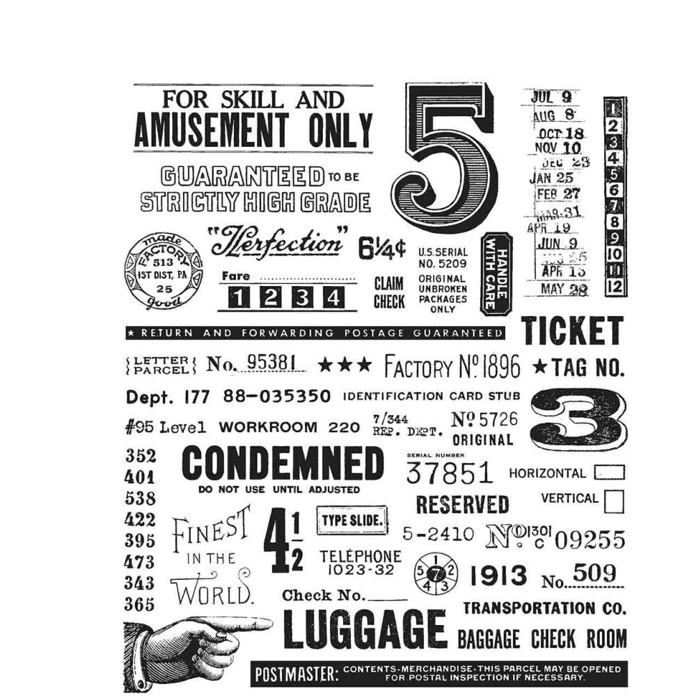 Tim Holtz Cling Rubber Stamp Set - Eccentric