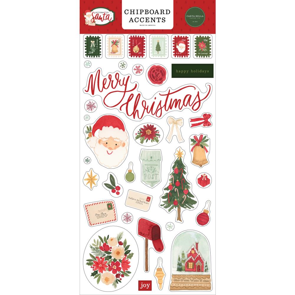 Letters To Santa Chipboard - Accents