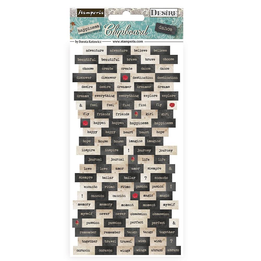 Stamperia Adhesive Chipboard - Desire