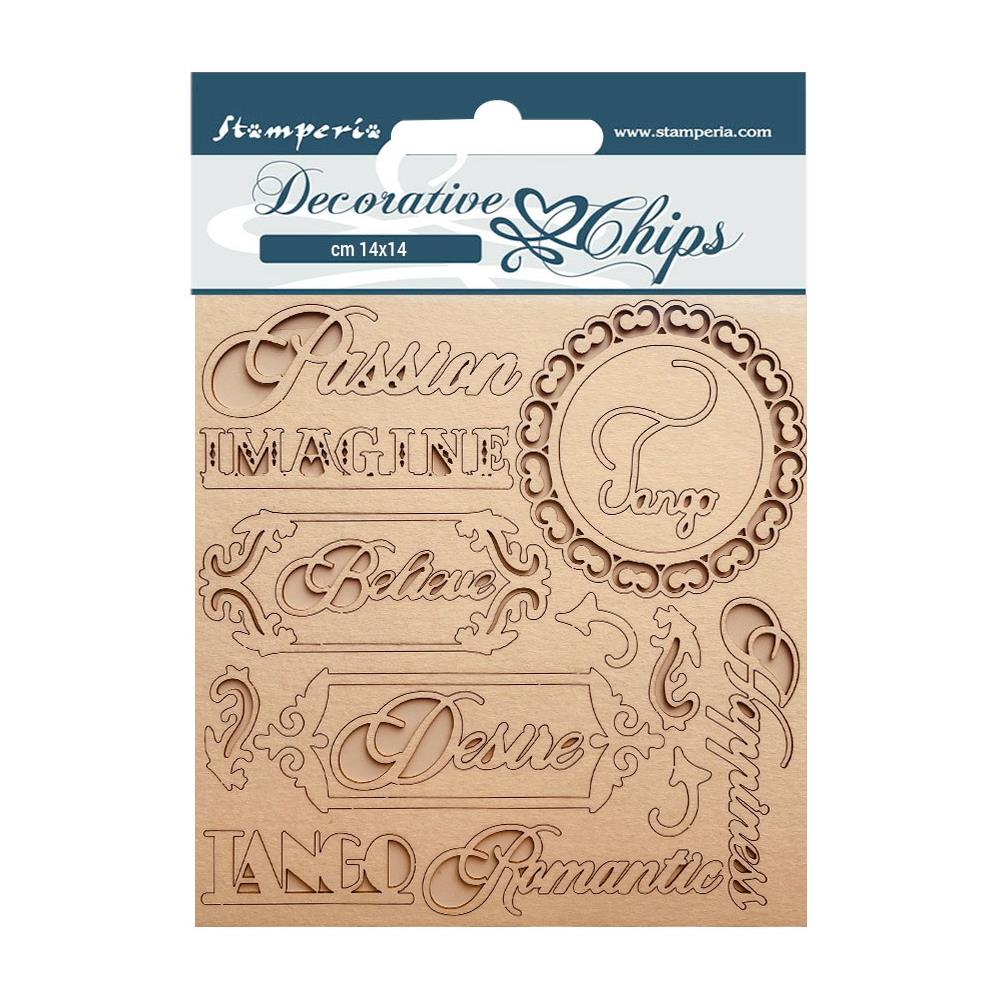 Stamperia Decorative Chips - Desire Writings