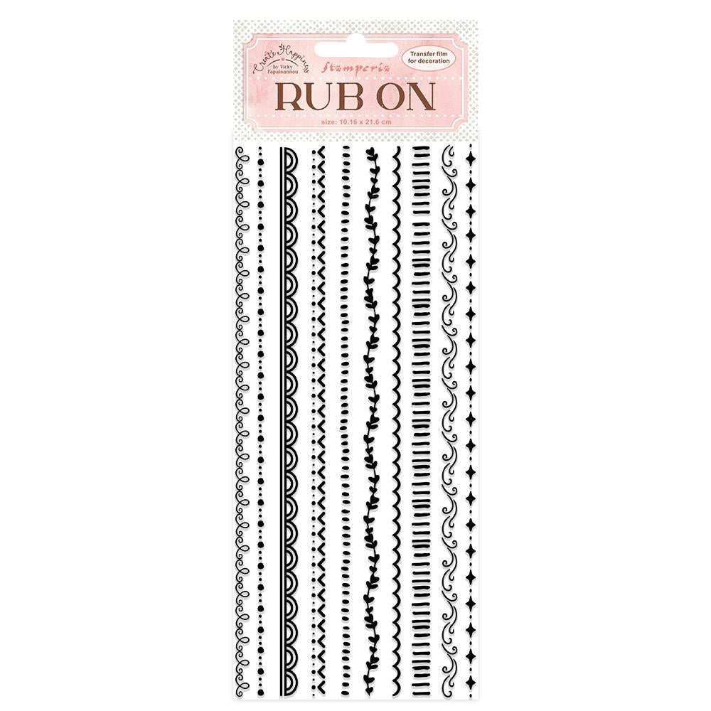 Stamperia Rub-On - Create Happiness Border - Black