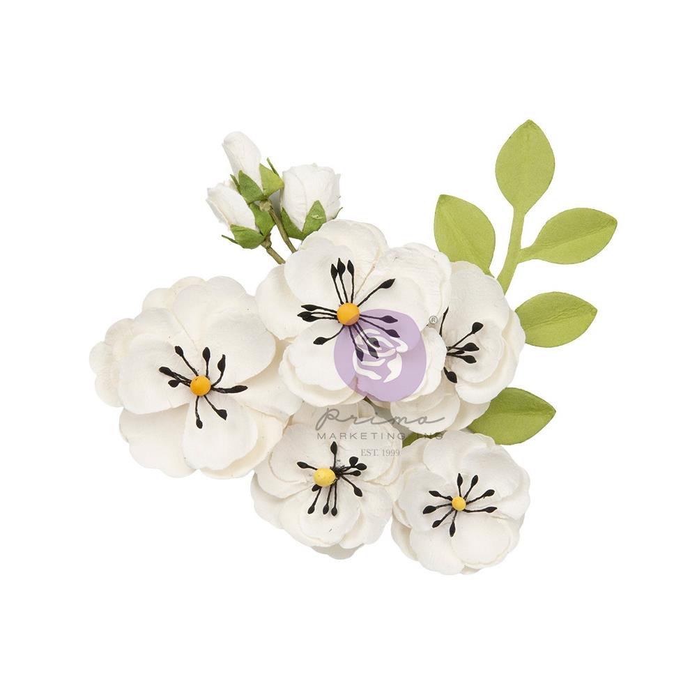 Prima Marketing Mulberry Paper Flowers - Lovely Notes/Strawberry Milkshake