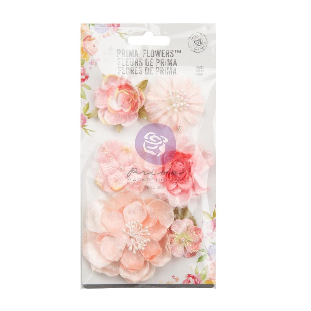 Prima Marketing Mulberry Paper Flowers - Velvety Smooth Strawberry Milkshake