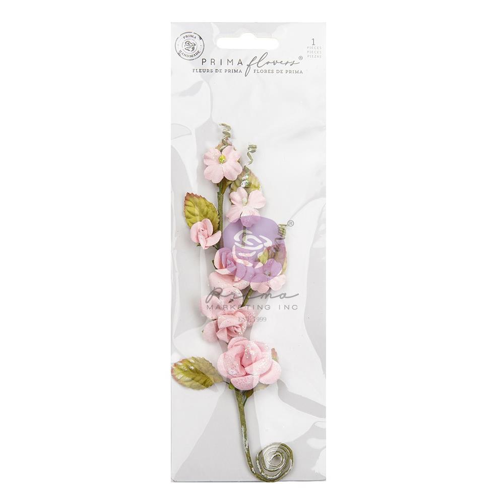 Prima Marketing Mulberry Paper Flowers - Berry Sweet Strawberry Milkshake
