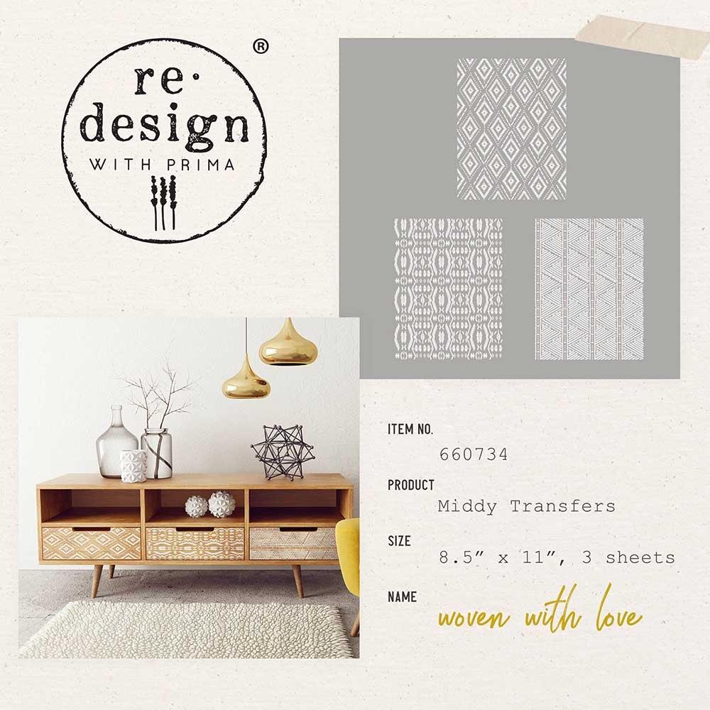 Prima Marketing Re-Design Decor Transfers - Middy- Woven With Love