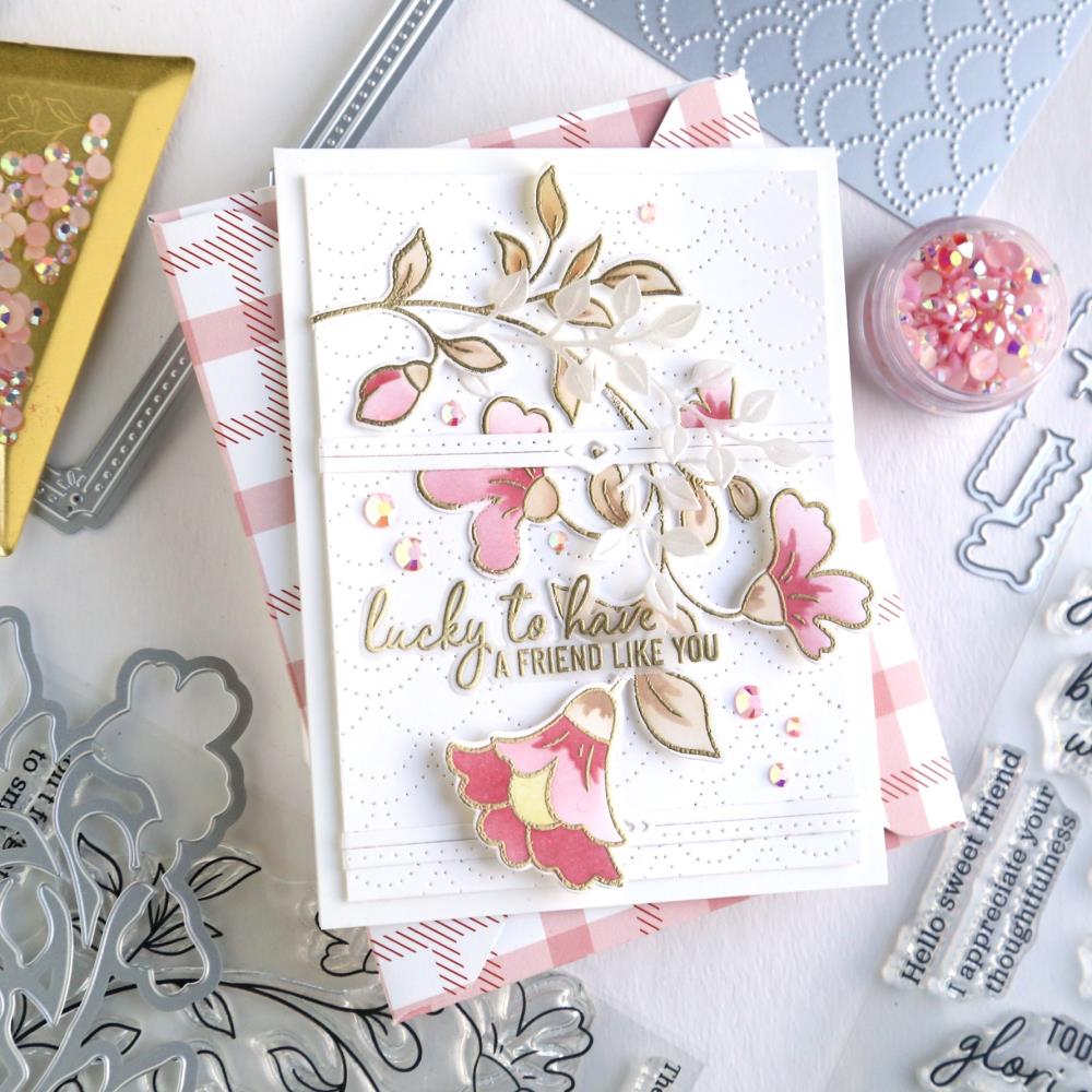 Pinkfresh Studio Slimline Die Set - Folk Floral Stem