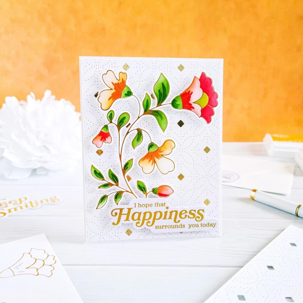 Pinkfresh Studio Hot Foil Plate - Folk Floral Stem