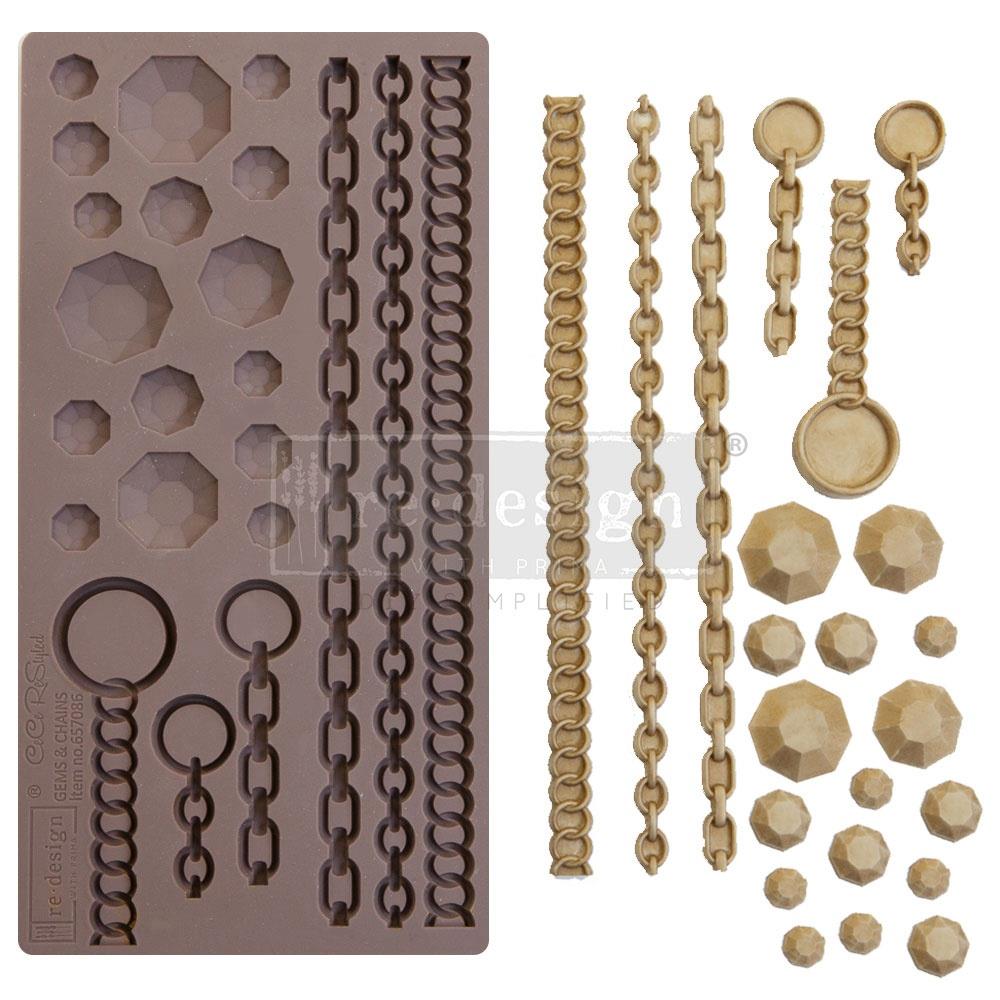 Prima Marketing Re-Design Mould - Gems & Chains