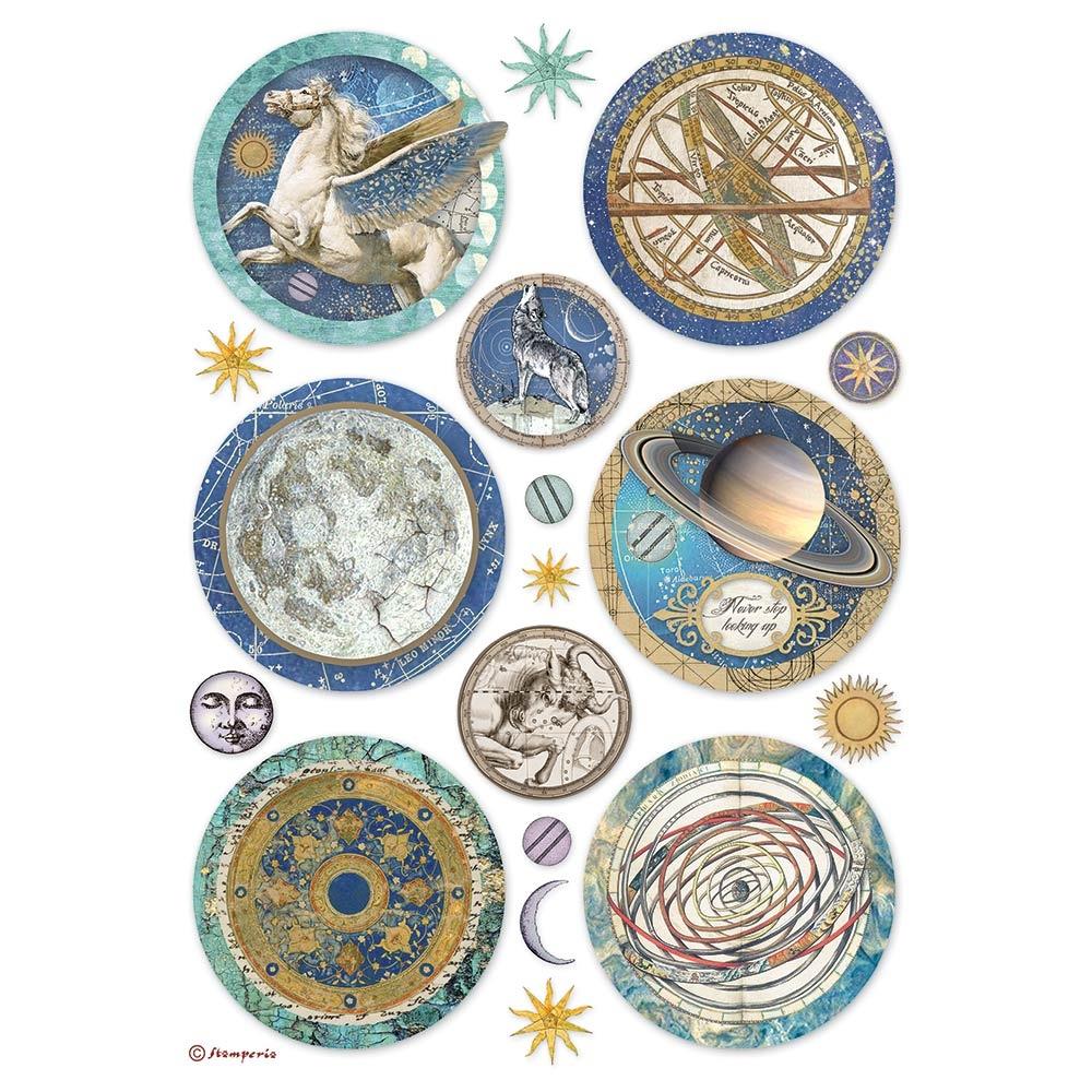 Stamperia Rice Paper Sheet A4 - Rounds. Cosmos Infinity